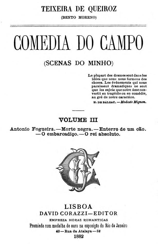 Comedia do Campo volume III (Scenas do Minho) Comedia do Campo volume III (Scenas do Minho)